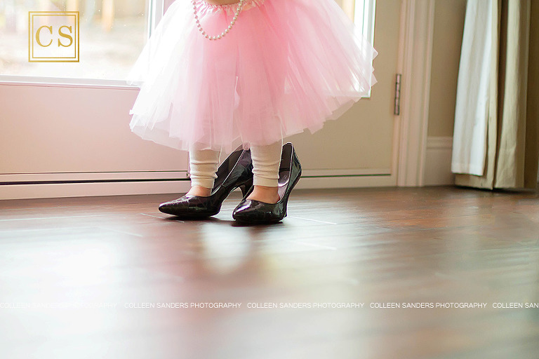 My love of shoes has been passed on to my daughter - one of my favorite images with her in my shoes, her tutu and pearls.