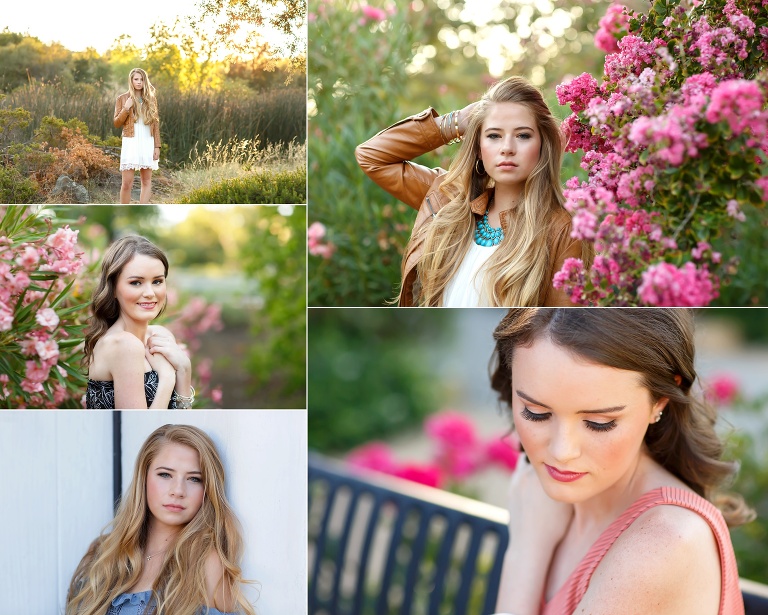 season summer flowers senior pictures pink fields warm light by Colleen Sanders Photography in El Dorado Hills